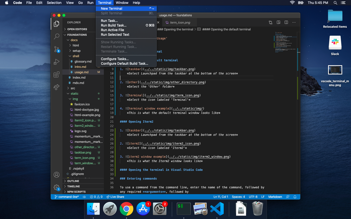 vscode new terminal