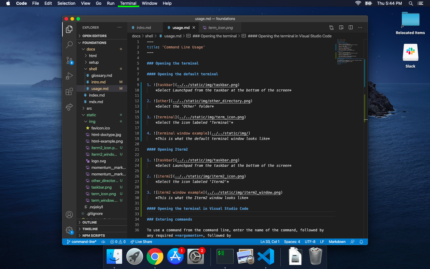 vscode terminal menu location